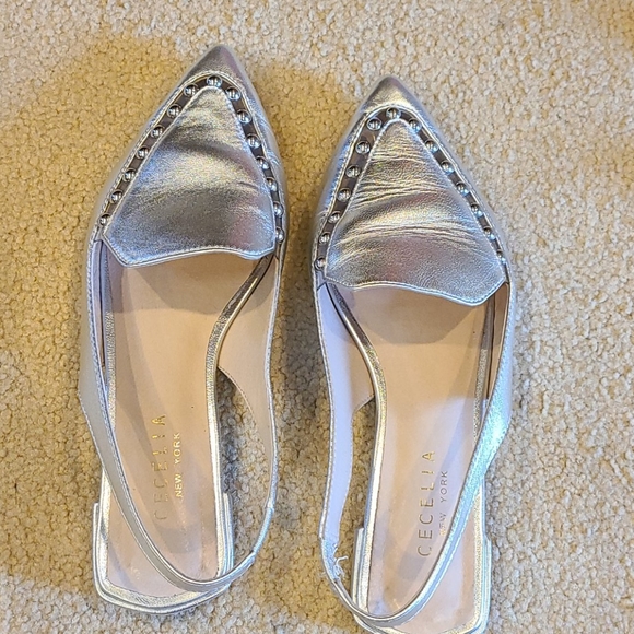 Gorgeous silver studded slingback shoes - Picture 2 of 4